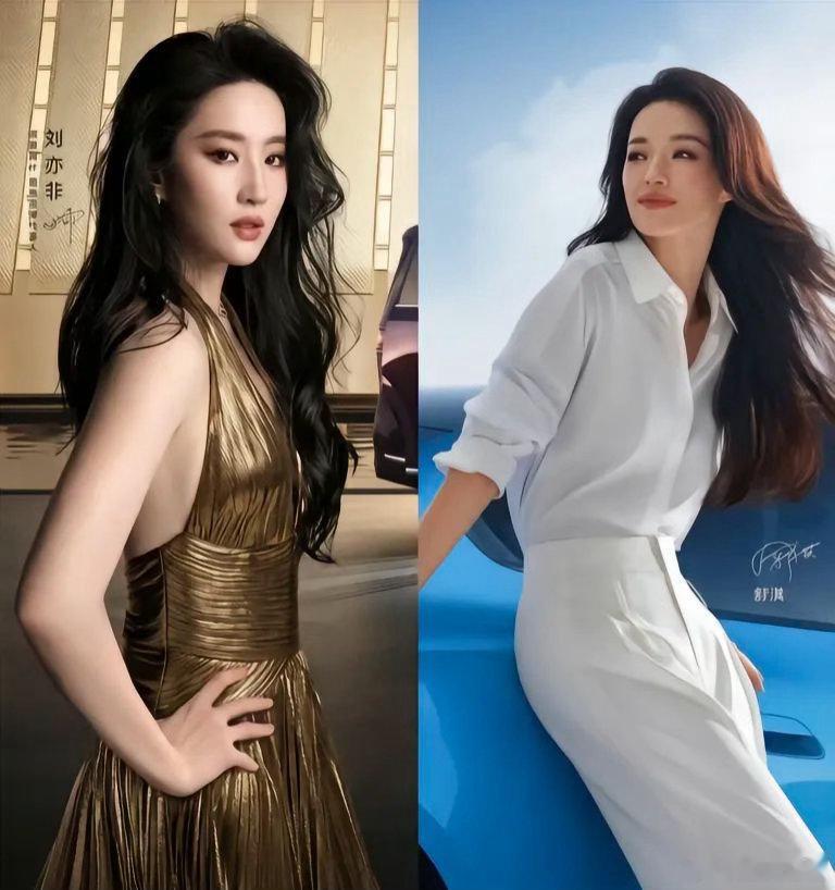 你们看过这个舒淇刘亦菲各自代言的车的照片吗 这对比气质也差太多了 