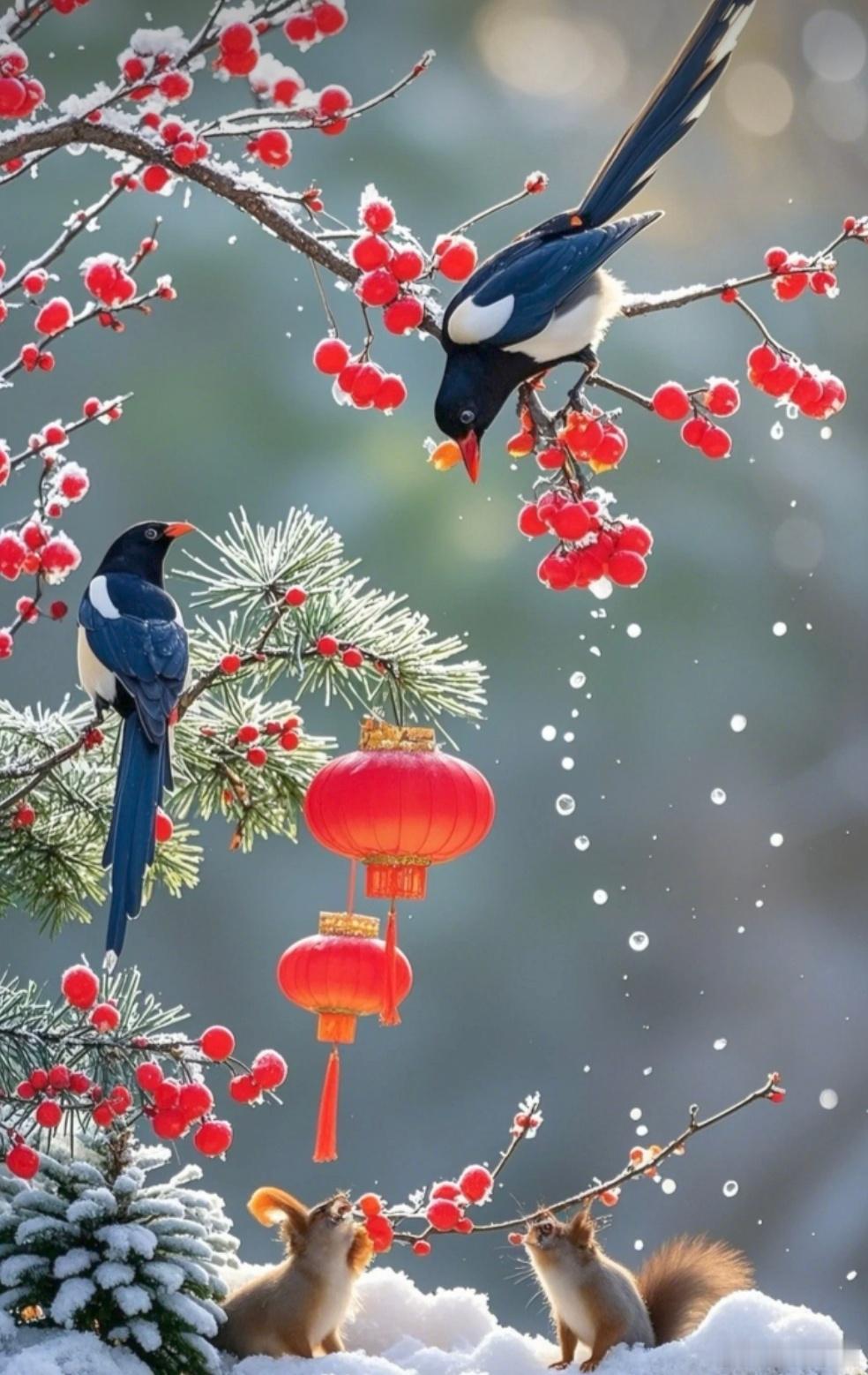 喜鹊是喜鸟，晨见喜鹊枝头叫，这天好事要来到。点赞接喜事，喜事连连。 