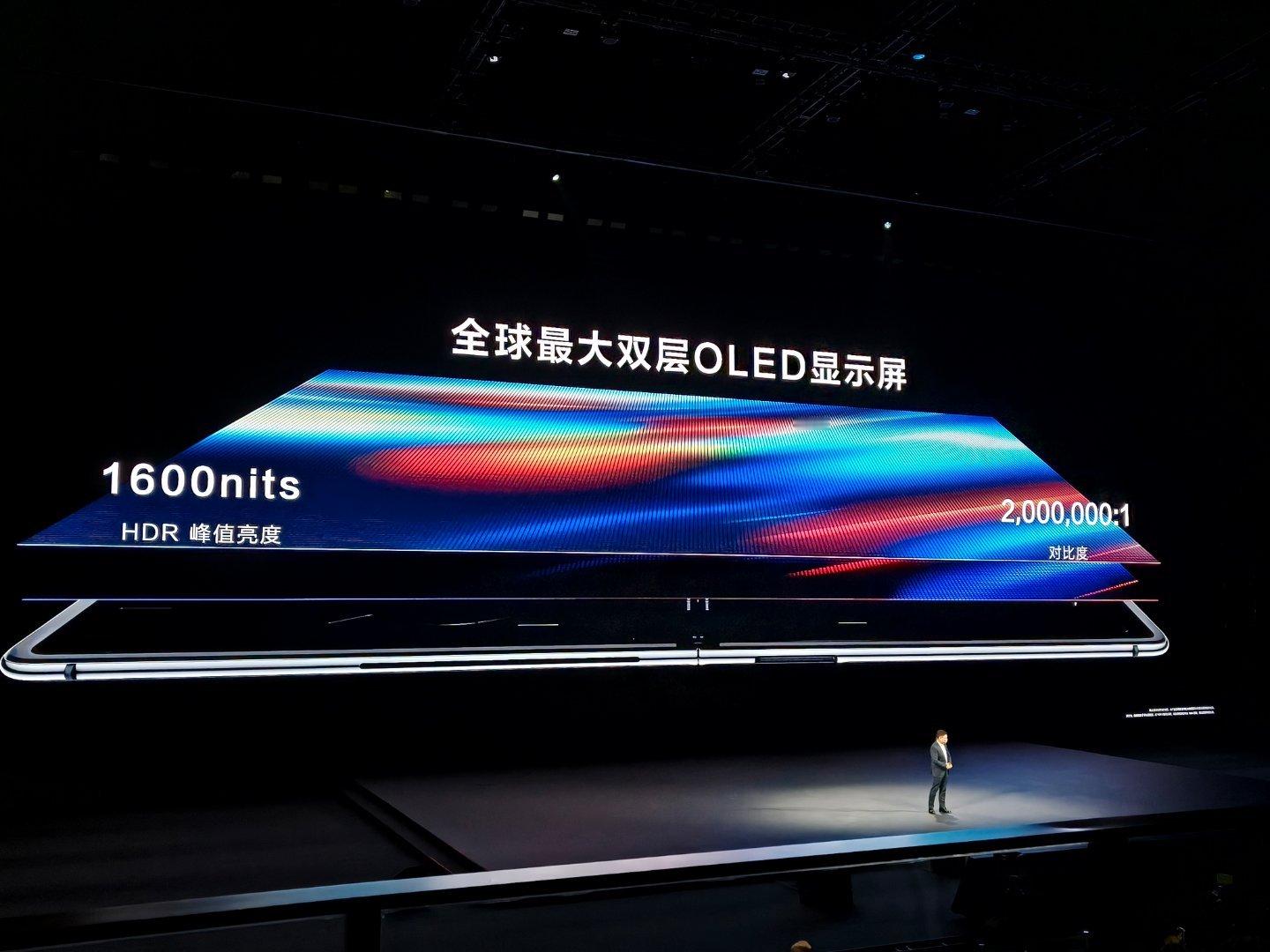 双层OLED，余总说太贵了，手机都舍不得用，只有Mate70非凡大师用了一下[允