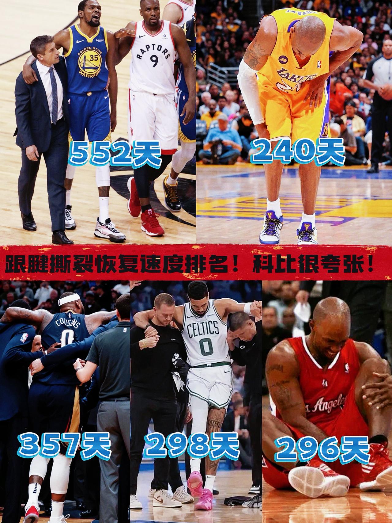 跟腱撕裂复出獭兔并非最快！科比仅用240天！
在今天凯尔特人对阵勇士的比赛中，绿