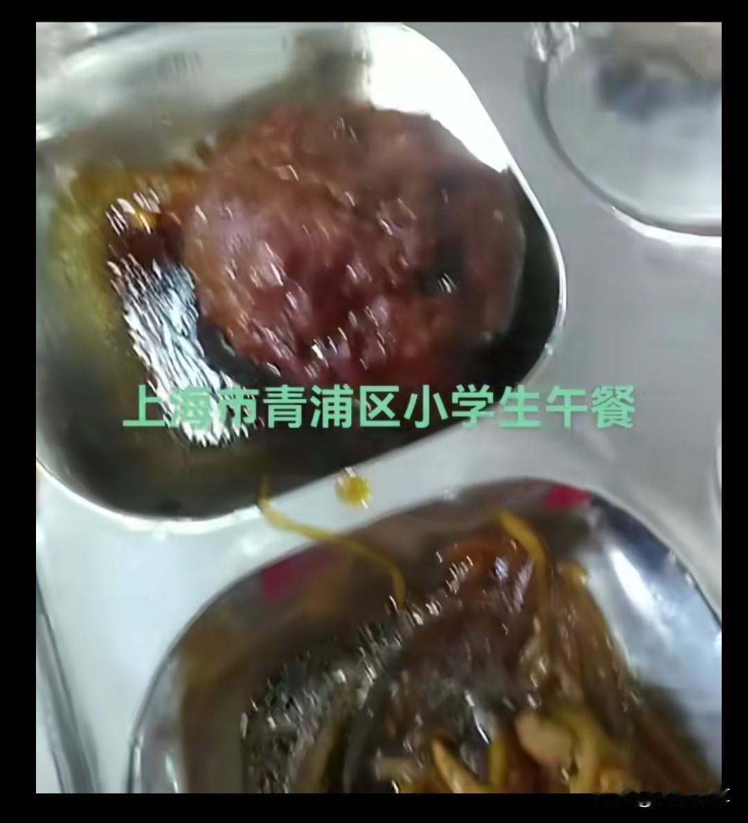 上海市青浦区小学生午餐:学生称很差，全是预制菜。基本都倒掉，娃不吃！自一个上海妈