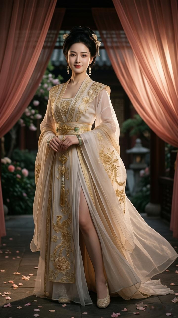 这位美女穿着华丽的古装，真漂亮！