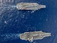 *目前，美国在亚洲已经没有更多的航空母舰。具体说就是，仅剩 3 艘现役美国航母，