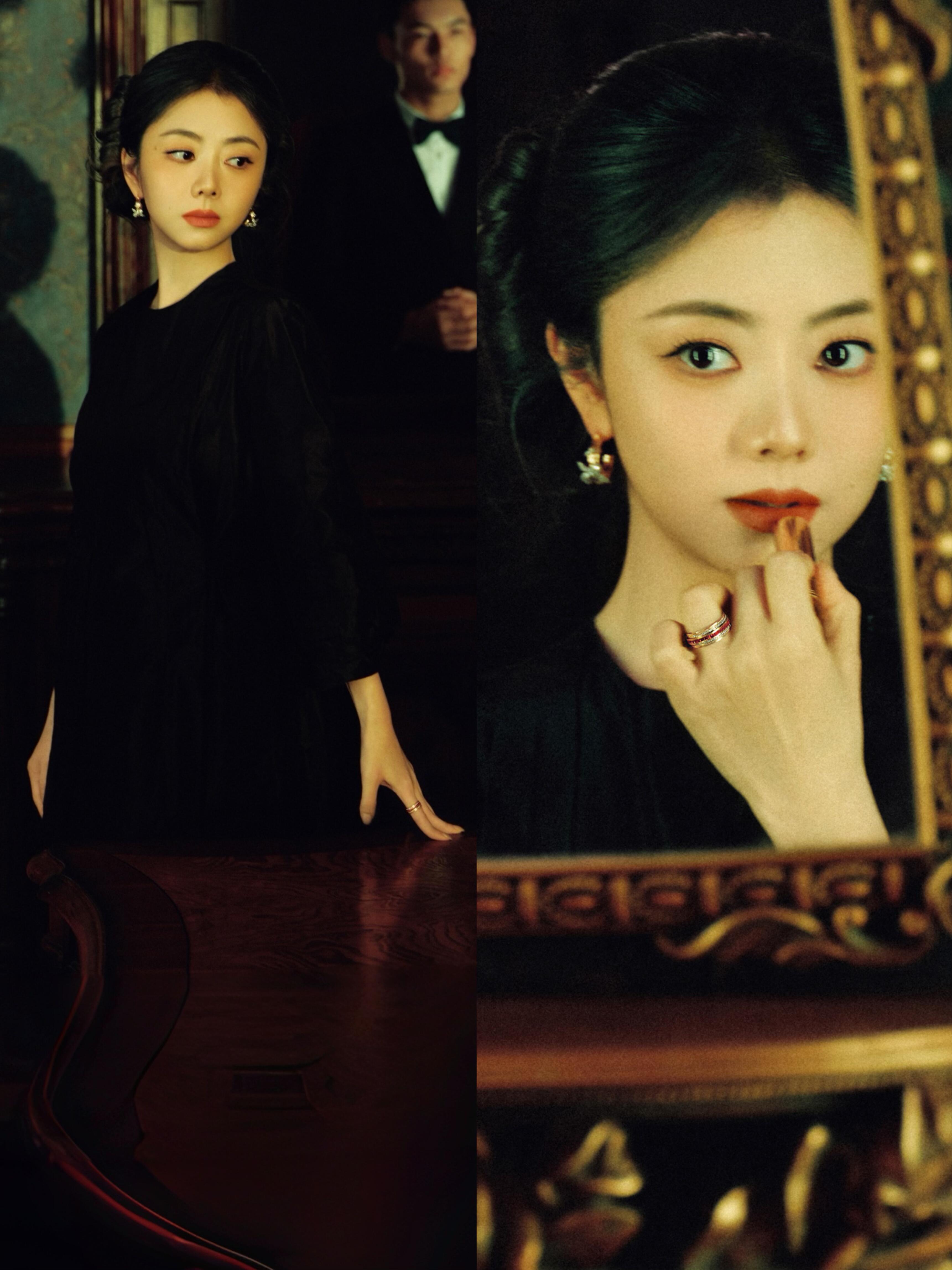 谭松韵复古港风大片，黄金搭得太绝妙！ 