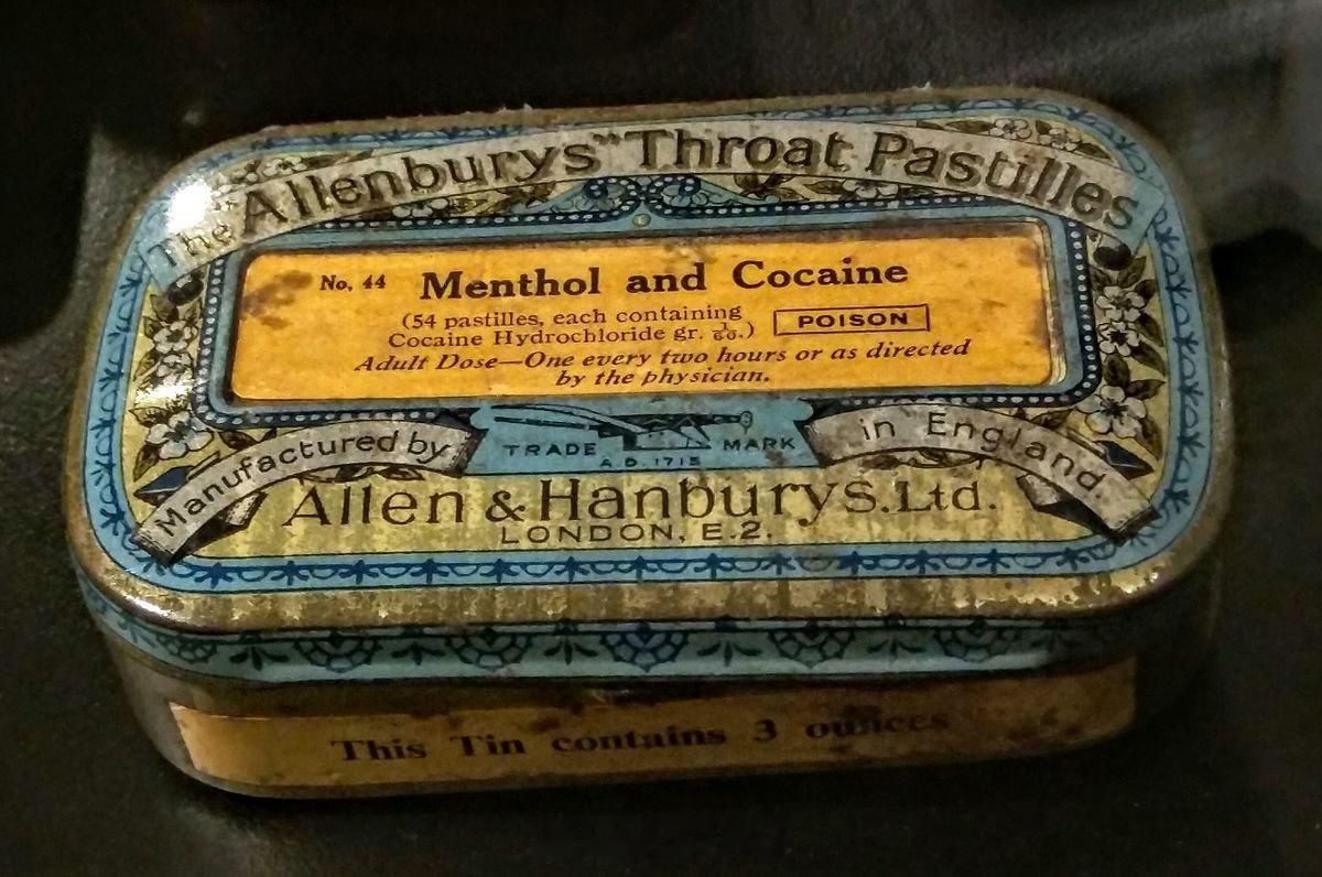 曾经公开销售的药品：Allenburys 公司出品的可卡因和1898年拜耳生产的
