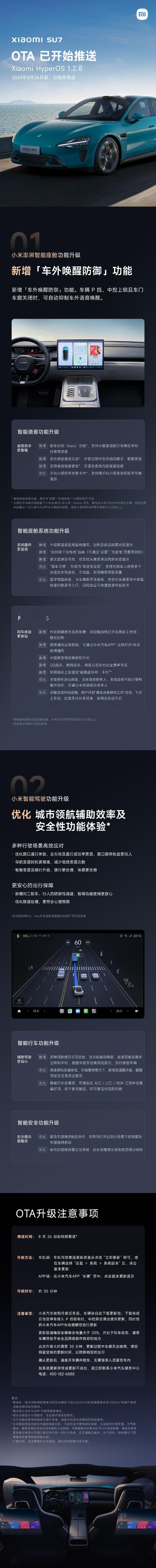 我说我今天咋收到#小米SU7# OTA 1.2.8 的推送呢，感情是今天宣发全量