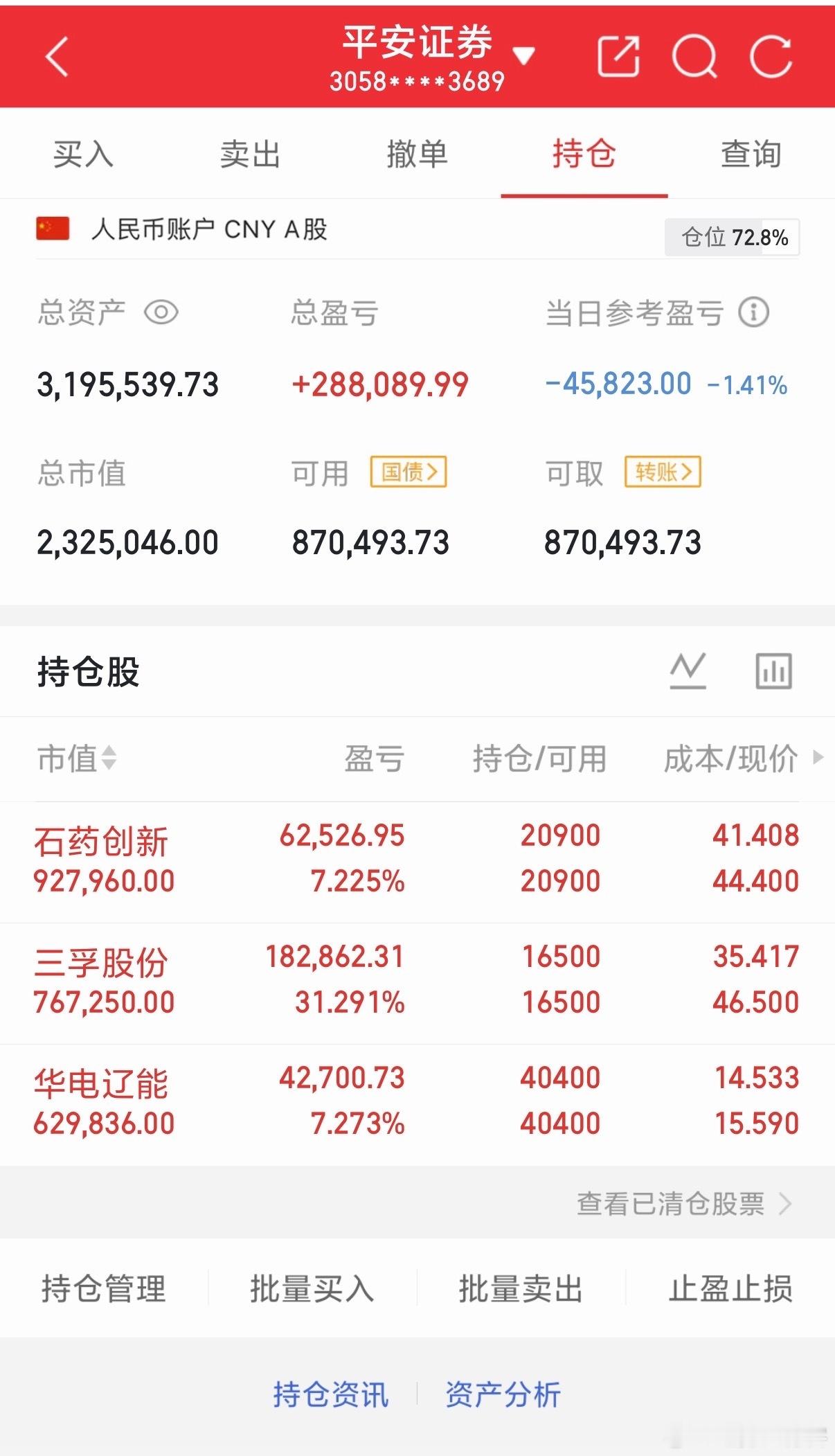这盘面还是华电辽能硬气有没同车的兄弟姐妹出来炫耀一下 