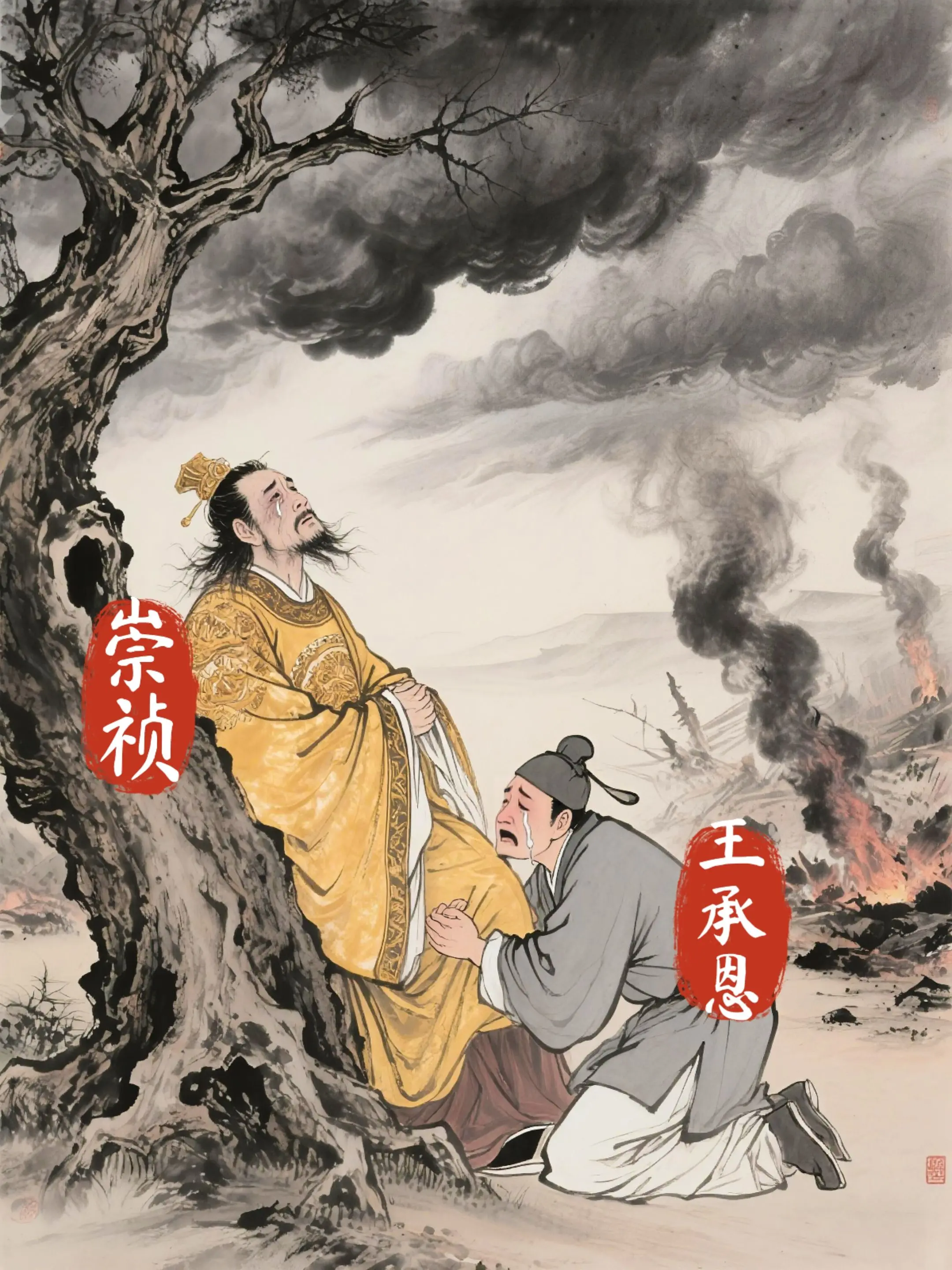 太监王承恩，死后可入皇陵。
