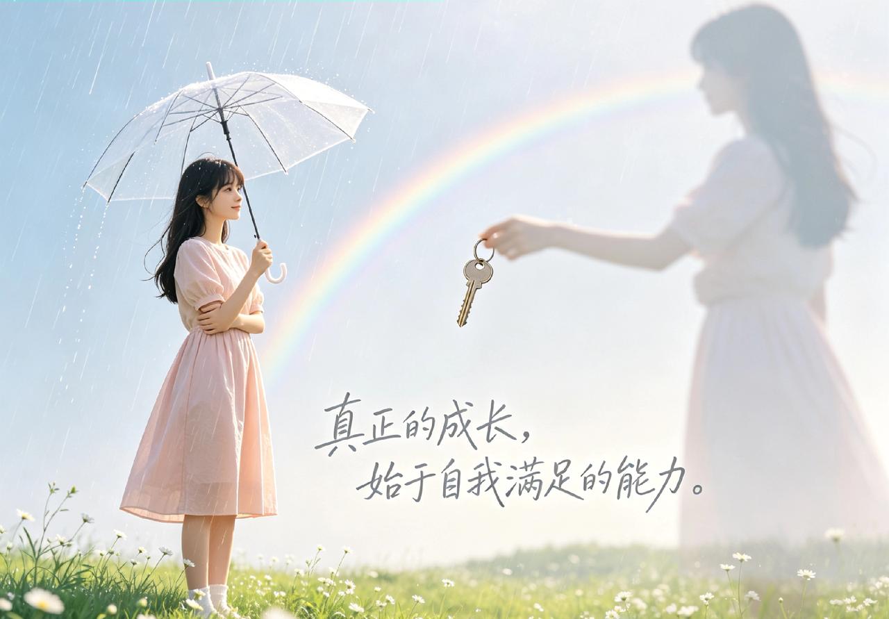 与其把幸福的钥匙交到别人手里，等待他人满足你的期待，不如自己成为那个能给予关爱、