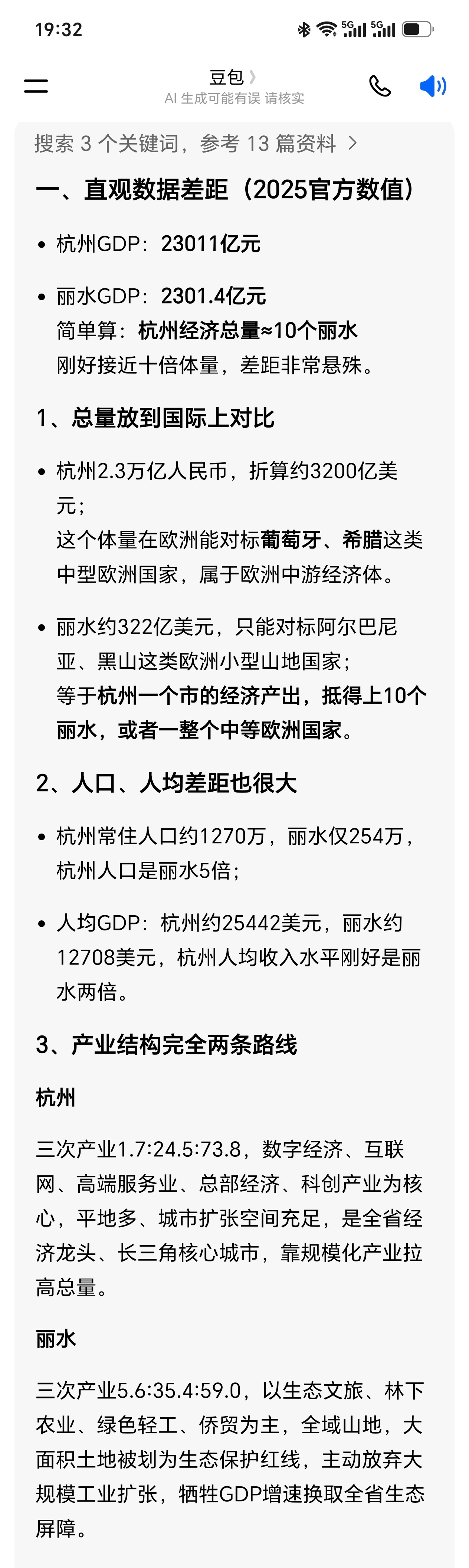 GDP方面杭州相当于十个丽水不过我现在户口是杭州了耶
