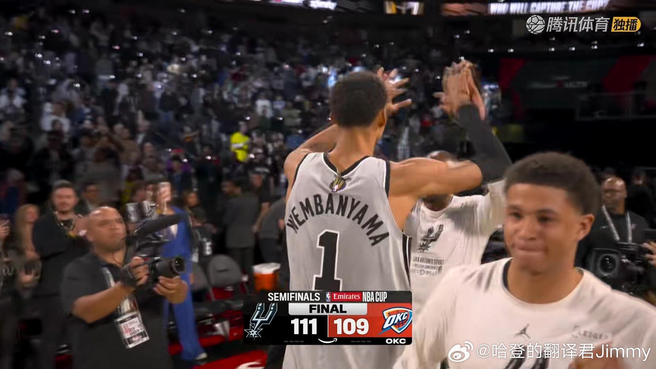 马刺牛逼，晋级杯赛决赛，送给雷霆赛季第二败。 