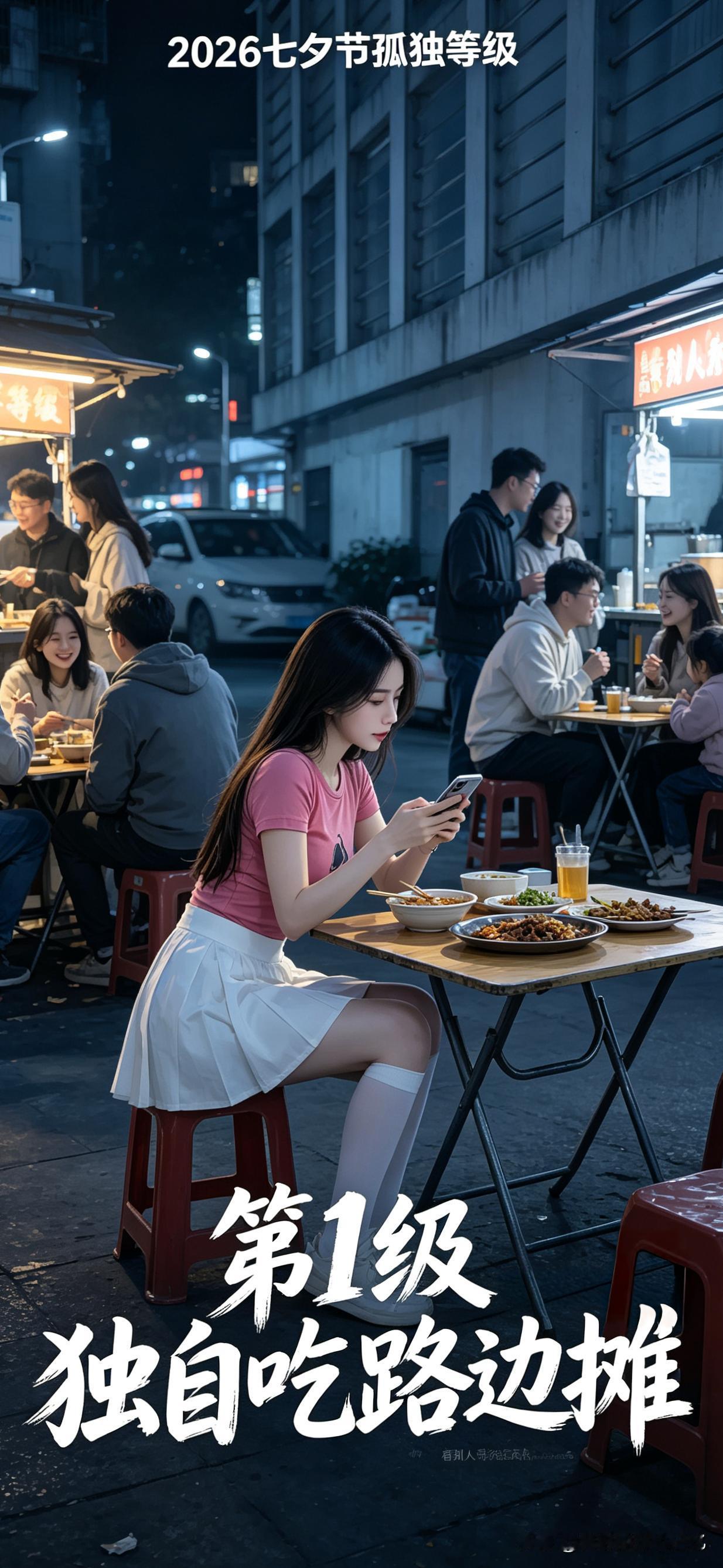 2026年的七夕夜，朋友圈全是转账截图和玫瑰。
她躺在出租屋的床上，刷到一张“孤