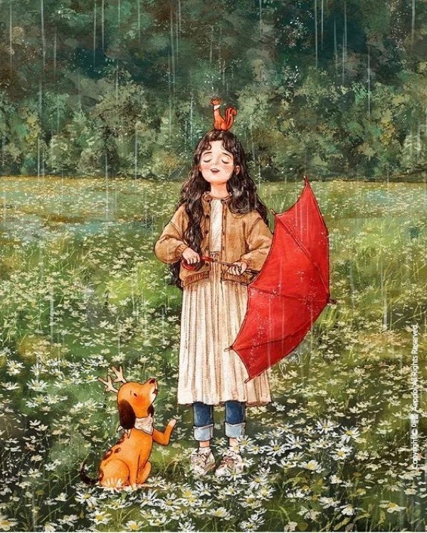 治愈的森林系女孩插画分aeppol 