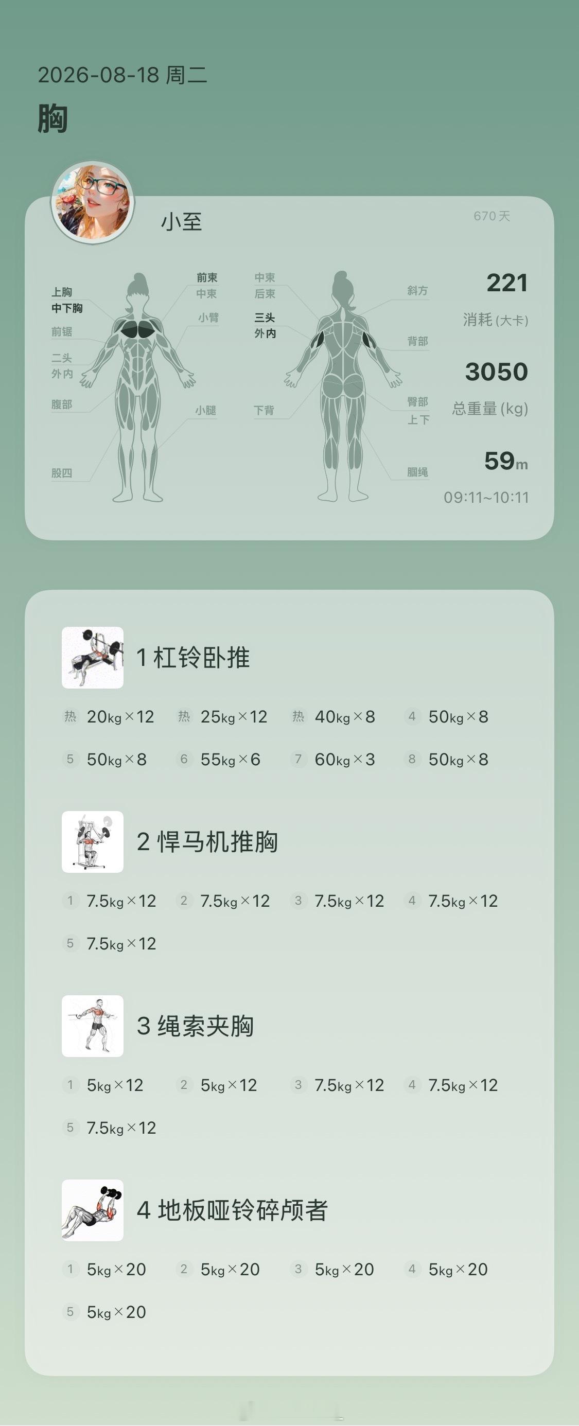 卧推已经好几个月没推过60kg了，今天突然想推一下，还忘了带护腕，跟健身房小教练