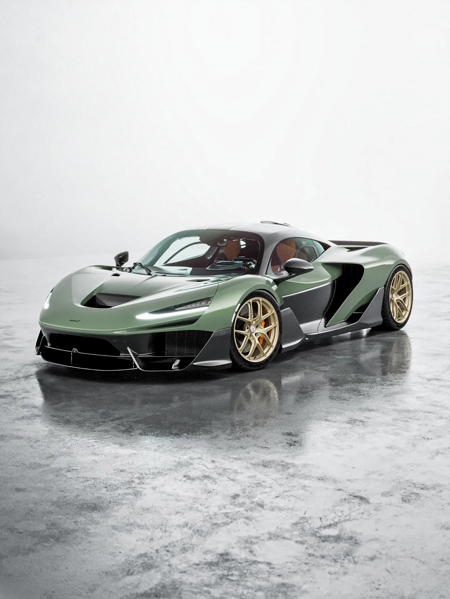 由于迈凯伦w1的两种轮毂没有力量感 hre轮毂厂商做了很多给w1适配的...