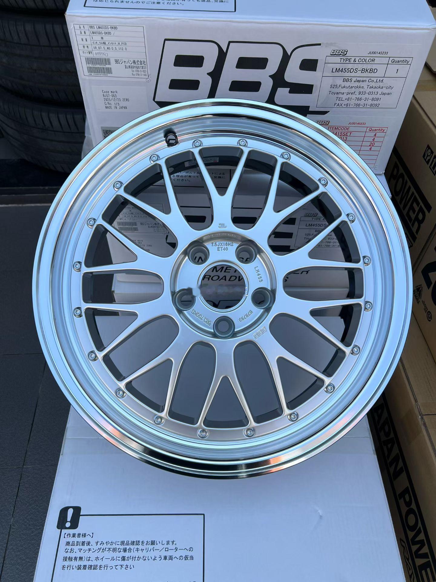 全新 日本 BBS LM DS银 锻造18寸 7.5J ET40 5×112MI