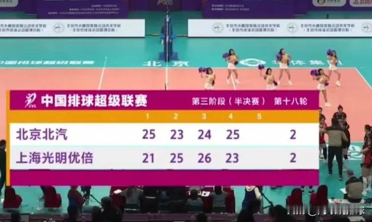 排超联赛半决赛
北汽主场迎战上海光明优倍
前四局双方战成2：2平，马上开始决胜局