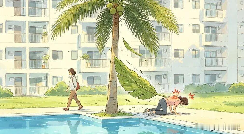 女子散步被落叶砸成十级伤残
散步竟被落叶砸成十级伤残：最美的椰风，藏着最敷衍的管