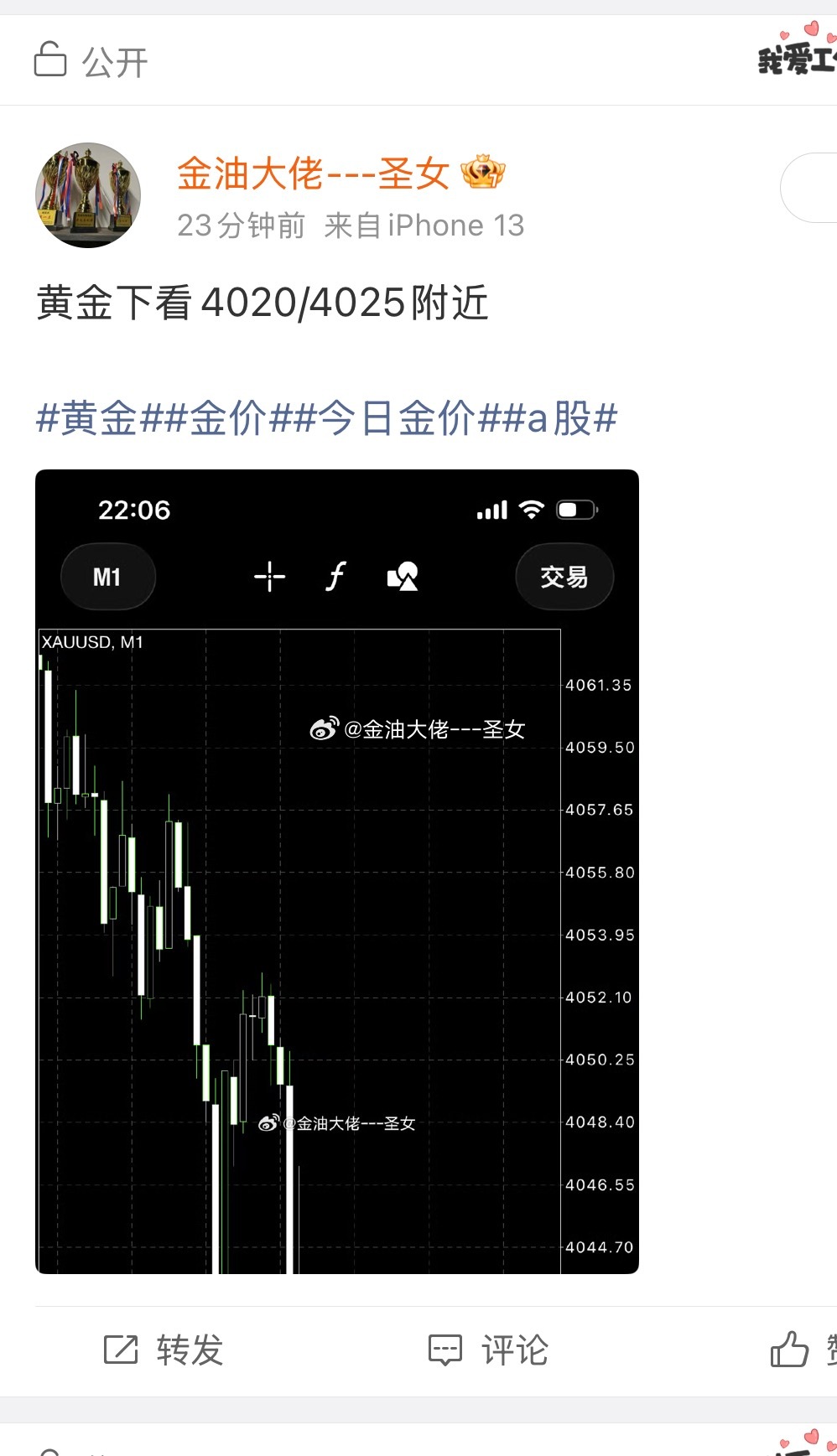 黄金已抵达目标4020黄金金价今日金价a股