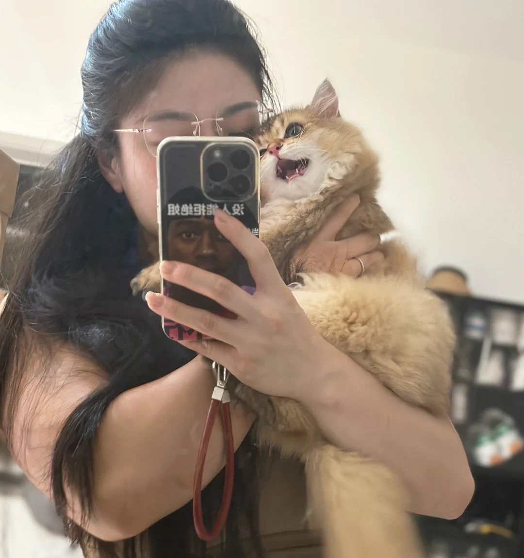 我的猫好像不想和我合照