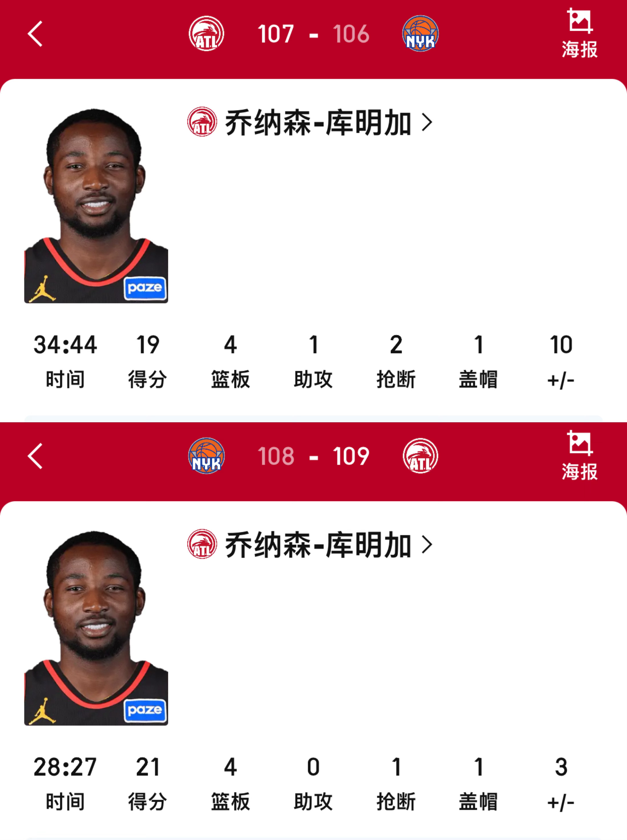 值得一提的是，老鹰队是今年冠军尼克斯队在今年季后赛各轮系列赛中，唯一让他们一轮系