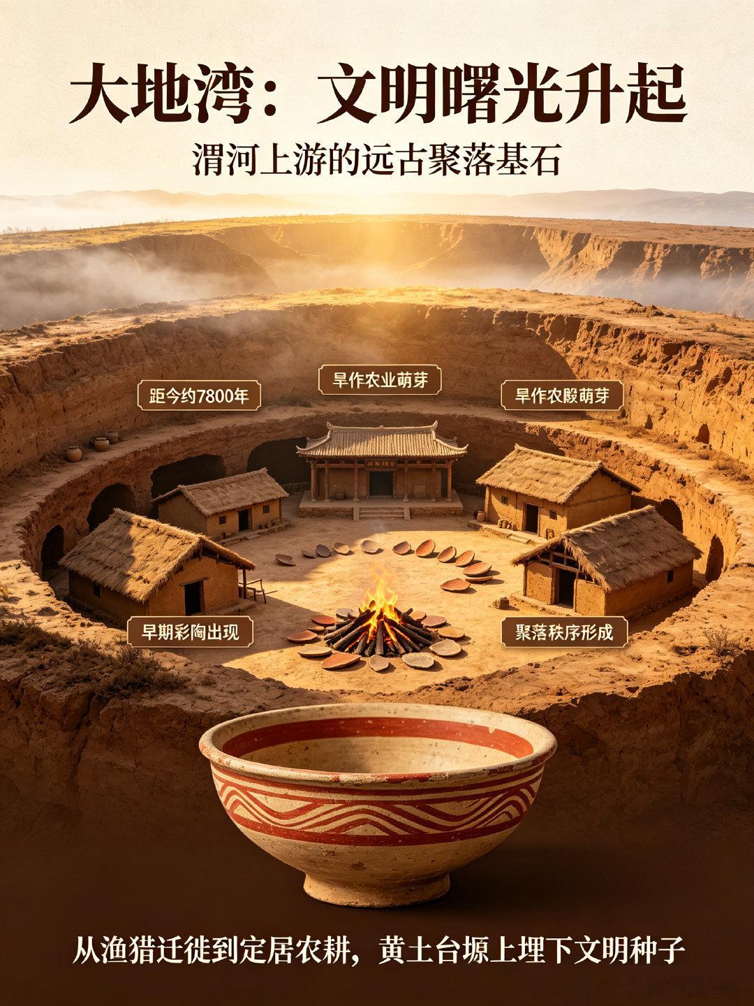 从大地湾到马家窑溯源华夏根脉渭河上游的黄土台塬之上，秦安大地湾遗址保存着跨越三千