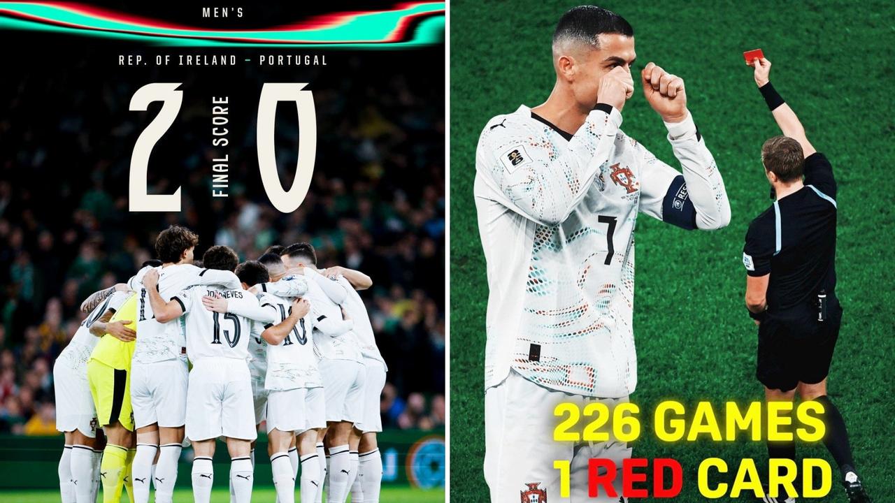 世预赛：十人葡萄牙客场0-2负于爱尔兰，遭遇首败无缘提前出线。
帕洛特完成双响，