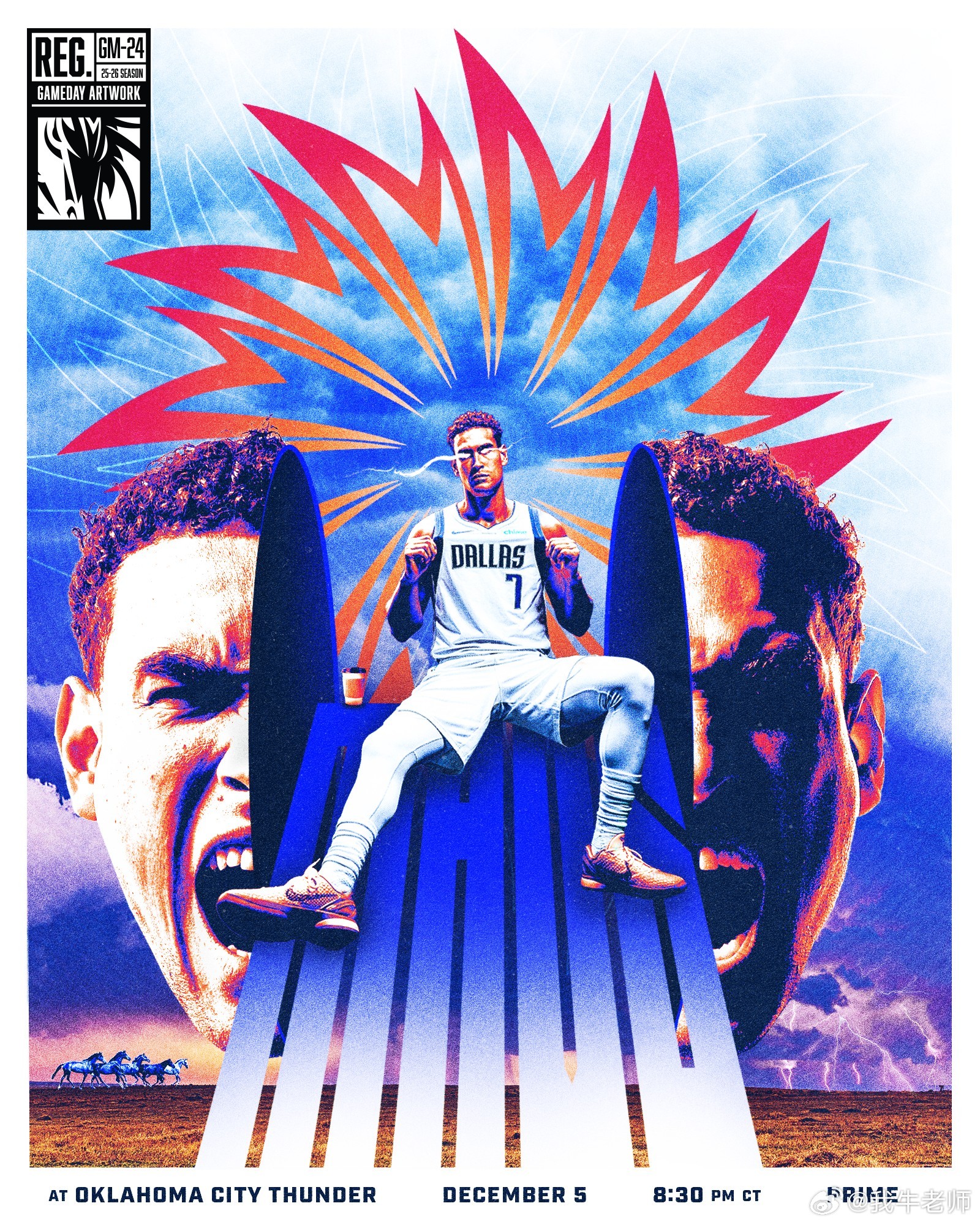 MFFL 常规赛第24场的比赛海报。鲍威尔。独行侠vs雷霆杨瀚森背靠背出战35分