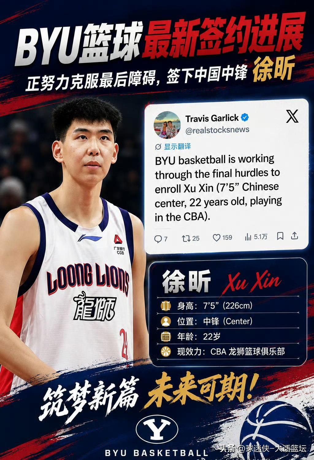 NCAA抢人抢到国家队！2米26徐昕被疯抢，杨百翰大学就差官宣了！

这可能是中