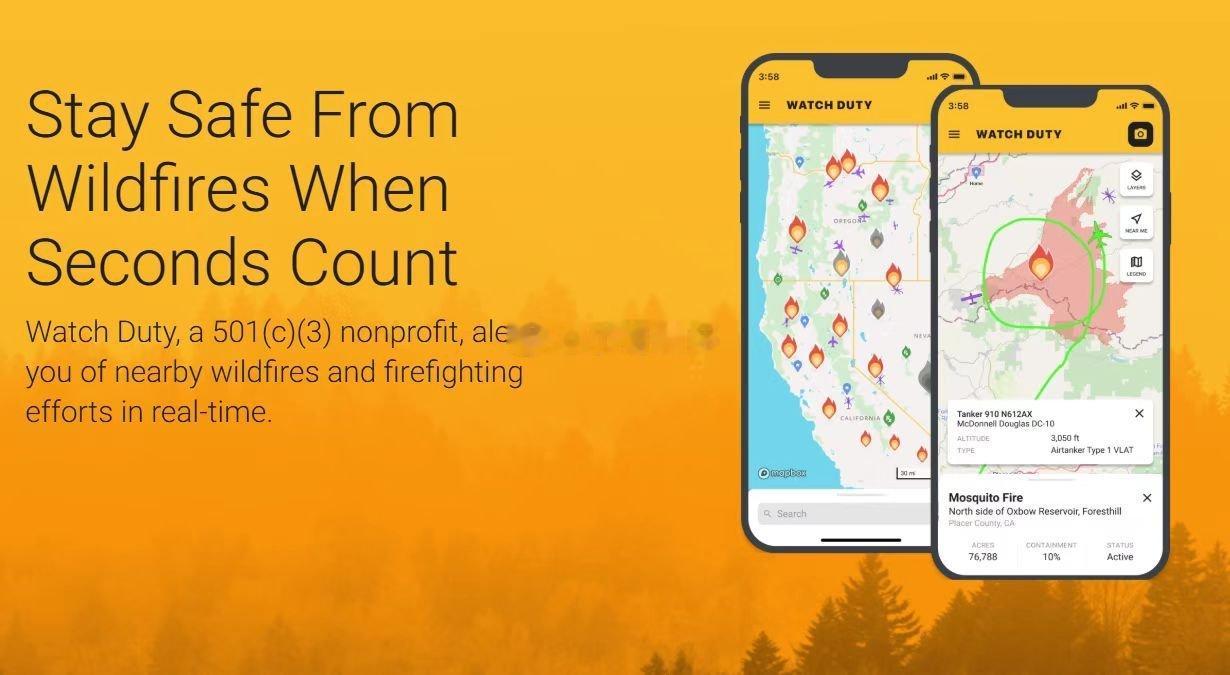 美国加州大火肆虐之际，火情追踪 App“Watch Duty”登顶当地苹果应用商