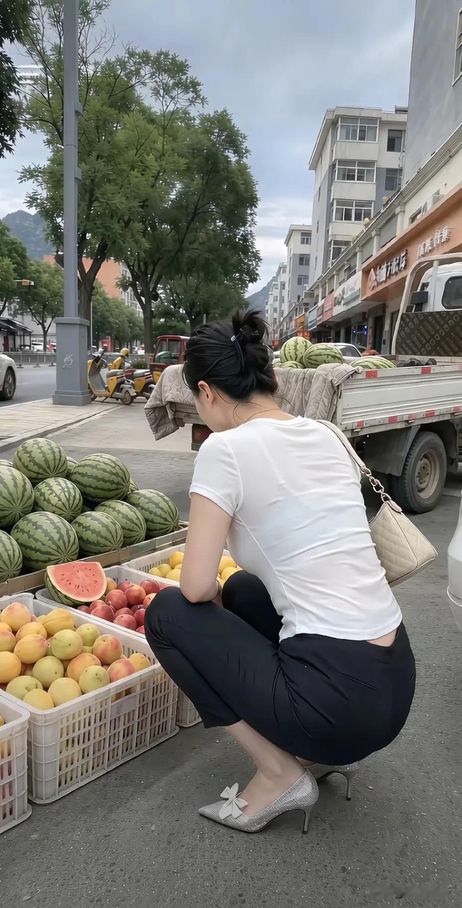 美女：老板西瓜甜吗？
瓜贩：你站在摊前，整条街都甜了。
美女：来个皮薄肉厚的。