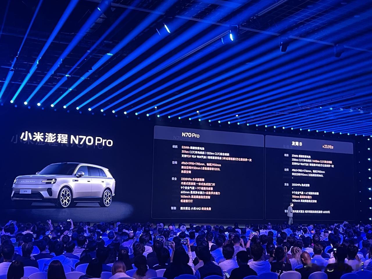 小米澎程N70 Pro 20.99万，N70 Max 23.99万，这价格可以