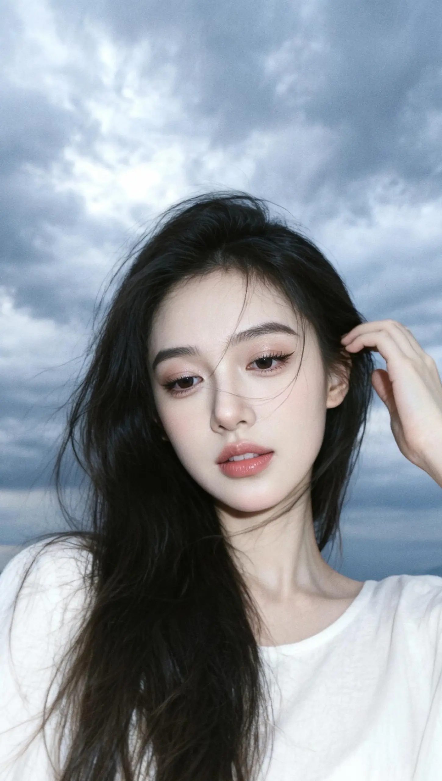 AI云幕写意照 ai创作 原生感人像 云感写真 纯欲清冷感