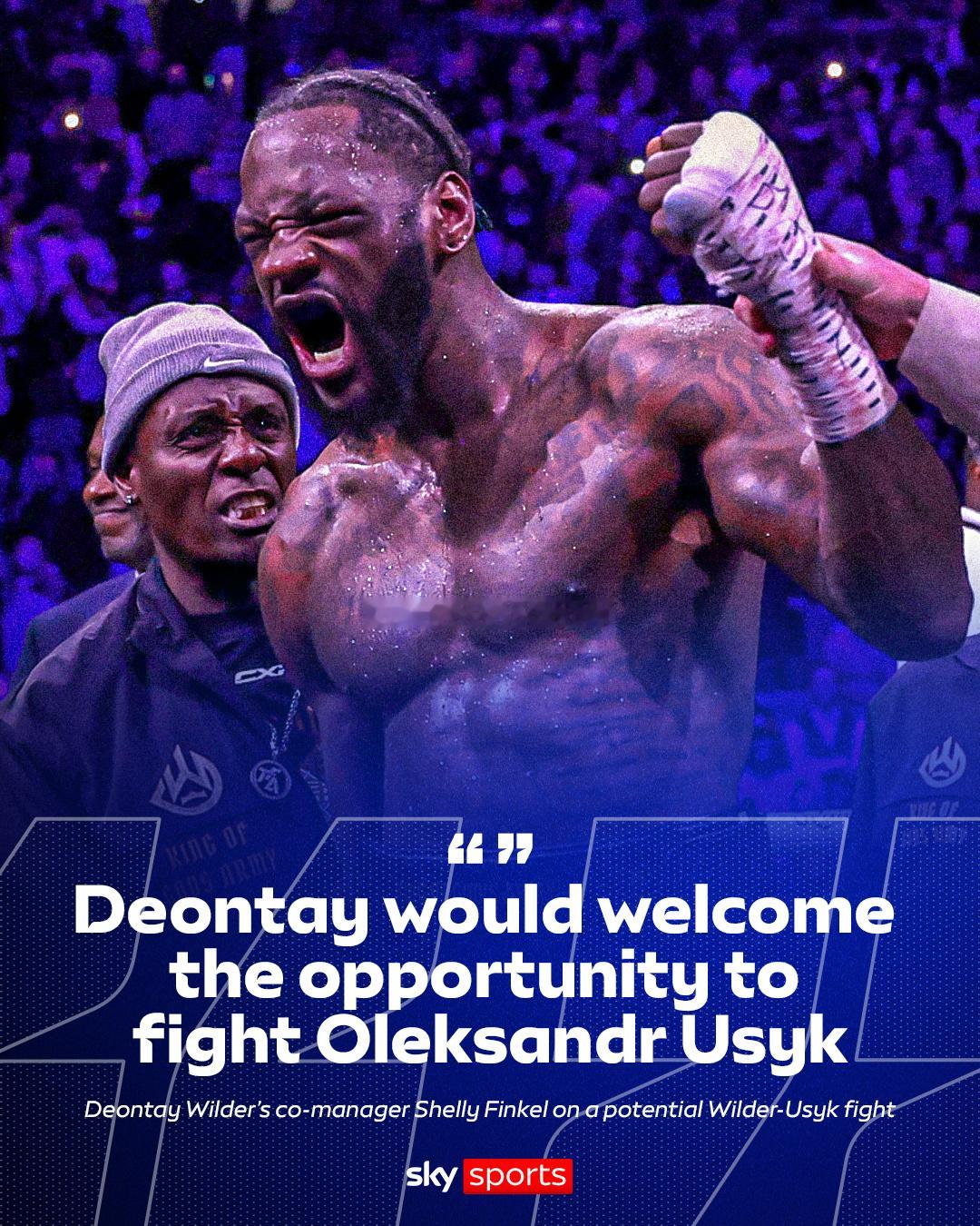 “青铜轰炸机”德昂泰-维尔德（Deontay Wilder）的联合经纪人谢利·芬