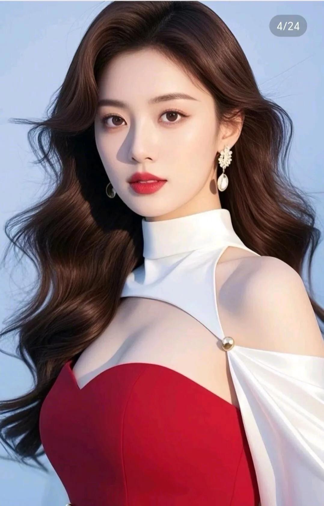 优雅红白撞色连衣裙，尽显女性魅力！💃🌹