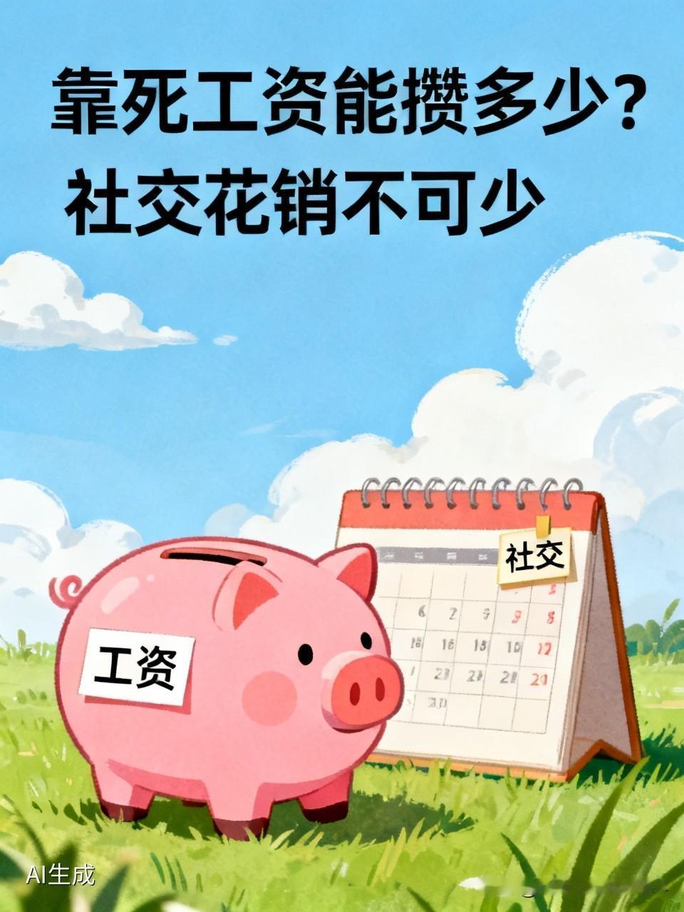 靠死工资,靠打工能攒多少钱呢?社交活动的花销不能少。