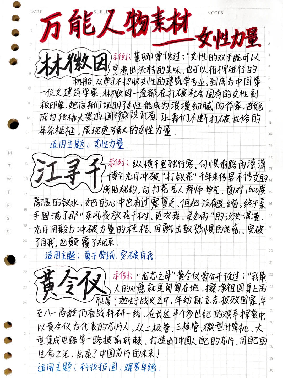 📢作文素材‼️万能人物运用｜女性力量