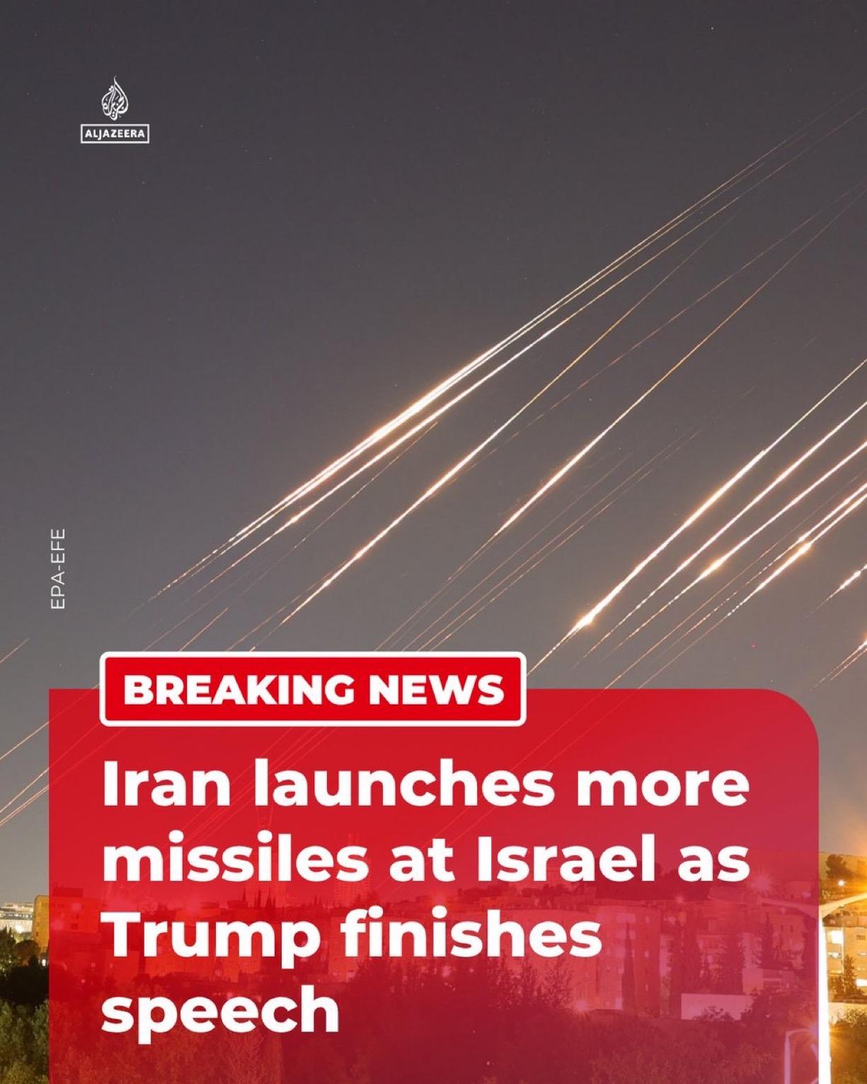 实时打脸，话音刚落，炮声响起

就在美国总统特朗普结束讲话后不久，以色列军方表示