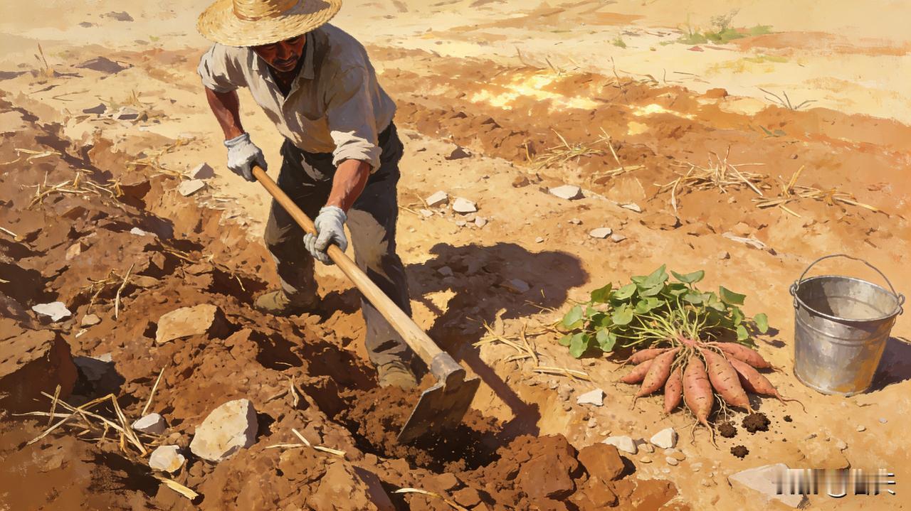 开荒种红薯：汗水里的期待
 
选块向阳荒地，戴上手套挥起锄头，把板结的泥土翻松耙