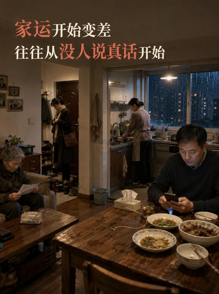 曾仕强：一个家开始走下坡路，往往不是缺钱，而是没人愿意说真话

一个家真正出现问
