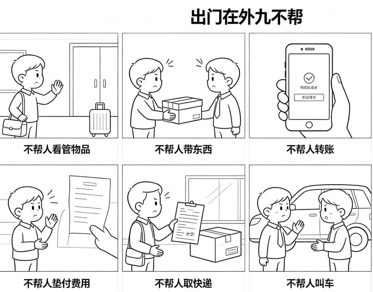 马上要高考了
让孩子一定要记住，
出门在外九不帮


第一条：不独自帮扶陌生老人