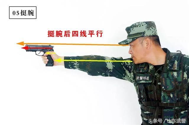 双手射击贴近实战？我还是头一回听说，说这话的怕是没经过训练的人。手枪单手射击，被