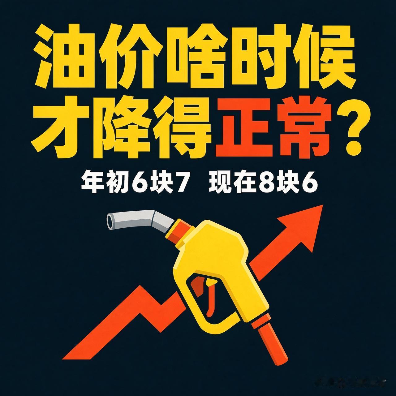 油价啥时候能降回正常？15号有说法了

年初92号才6块7，现在全国普遍8块6，