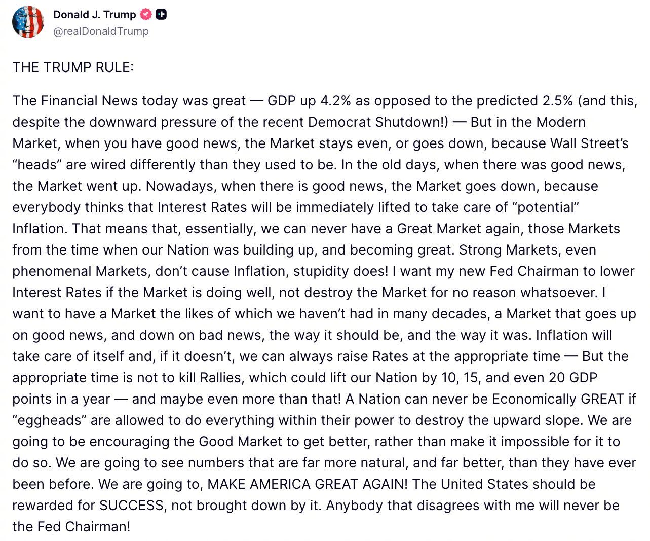 阿川：想成为成为美联储主席，必须和我保持一致！（Anybody that dis