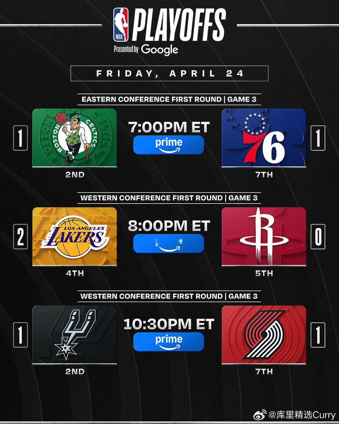 今天三场NBA季后赛，都是重磅！！高清免废观看比赛直播戳这里👇📺凯尔特人vs