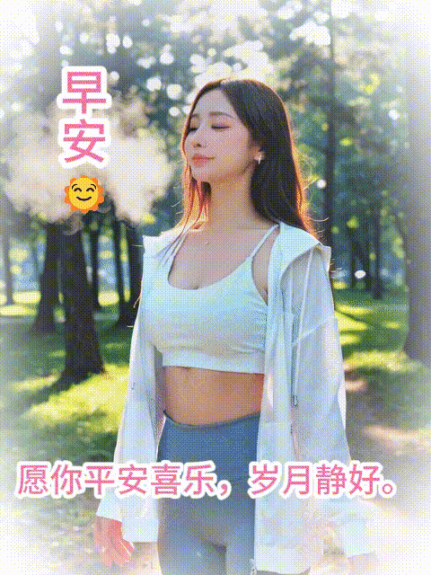🌊清晨的阳光温柔洒落，🌸新的一天如约而至。🌹愿你带着满心欢喜出发，🍀把烦