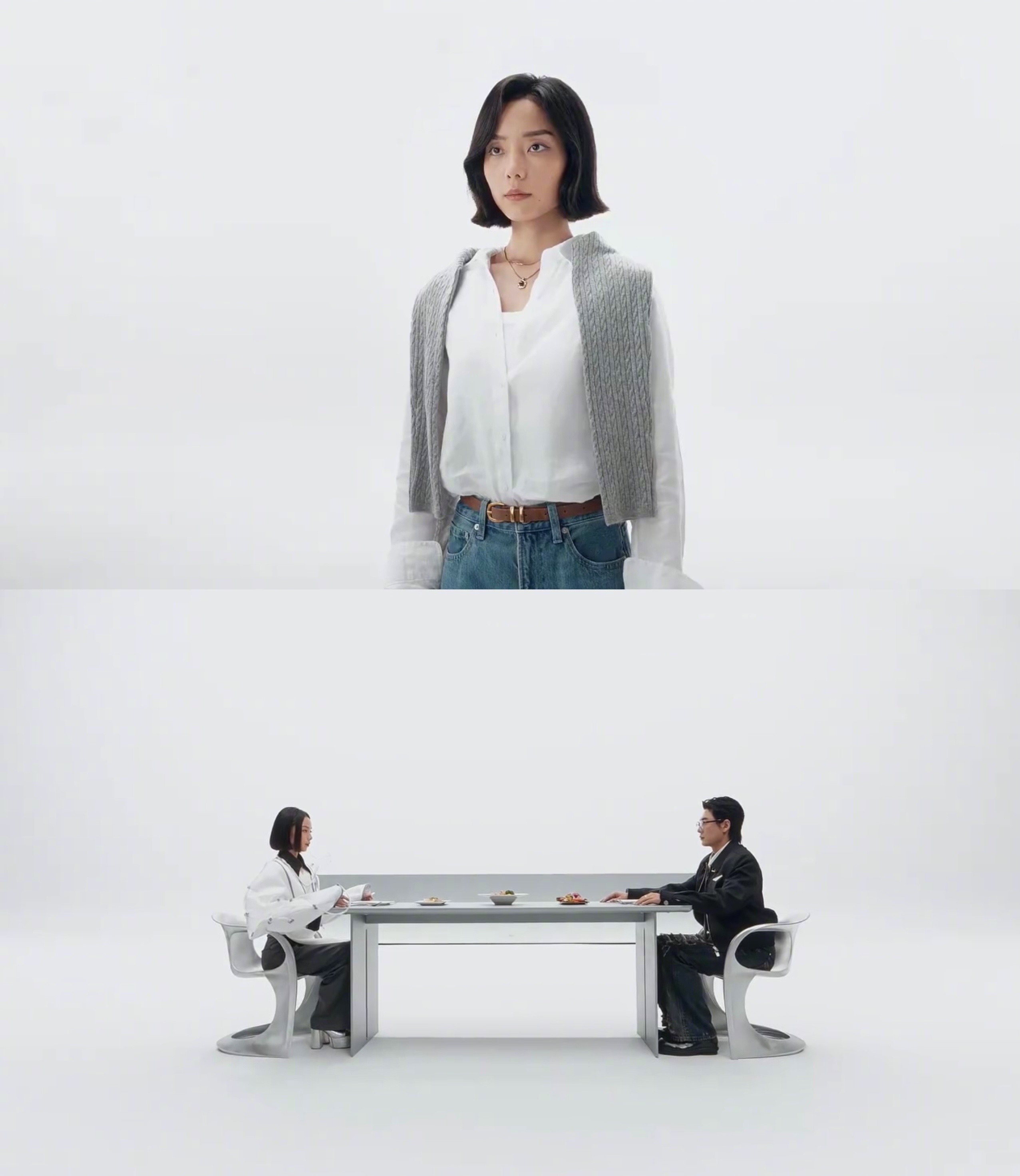 刷到许佳琪高定外卖服 这组图的时候我停了三秒，因为第一眼没看出来她穿的是什么一整