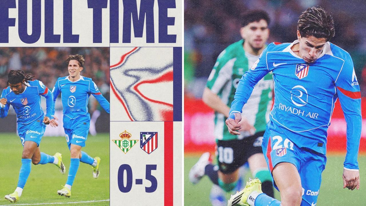 国王杯：马德里竞技客场5-0大胜皇家贝蒂斯，轻松晋级4强。
马竞多点破门，卢克曼