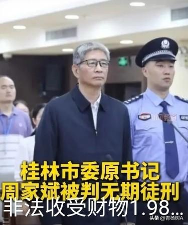 桂林原市委书记周家彬15年非法收受财物1.98亿元。网友问：我做保安一个月才19