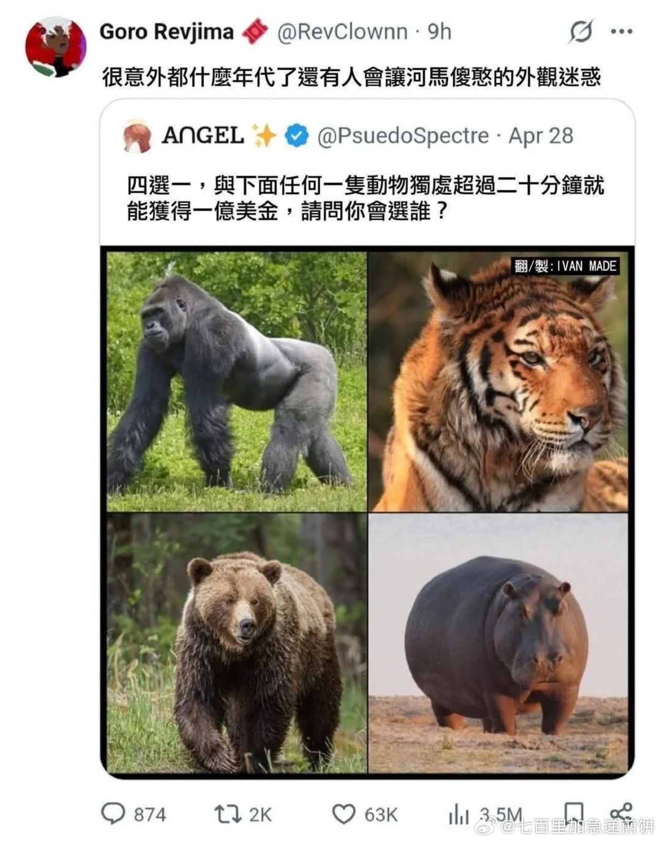 请选择，是我会选银背大猩猩： ​​​